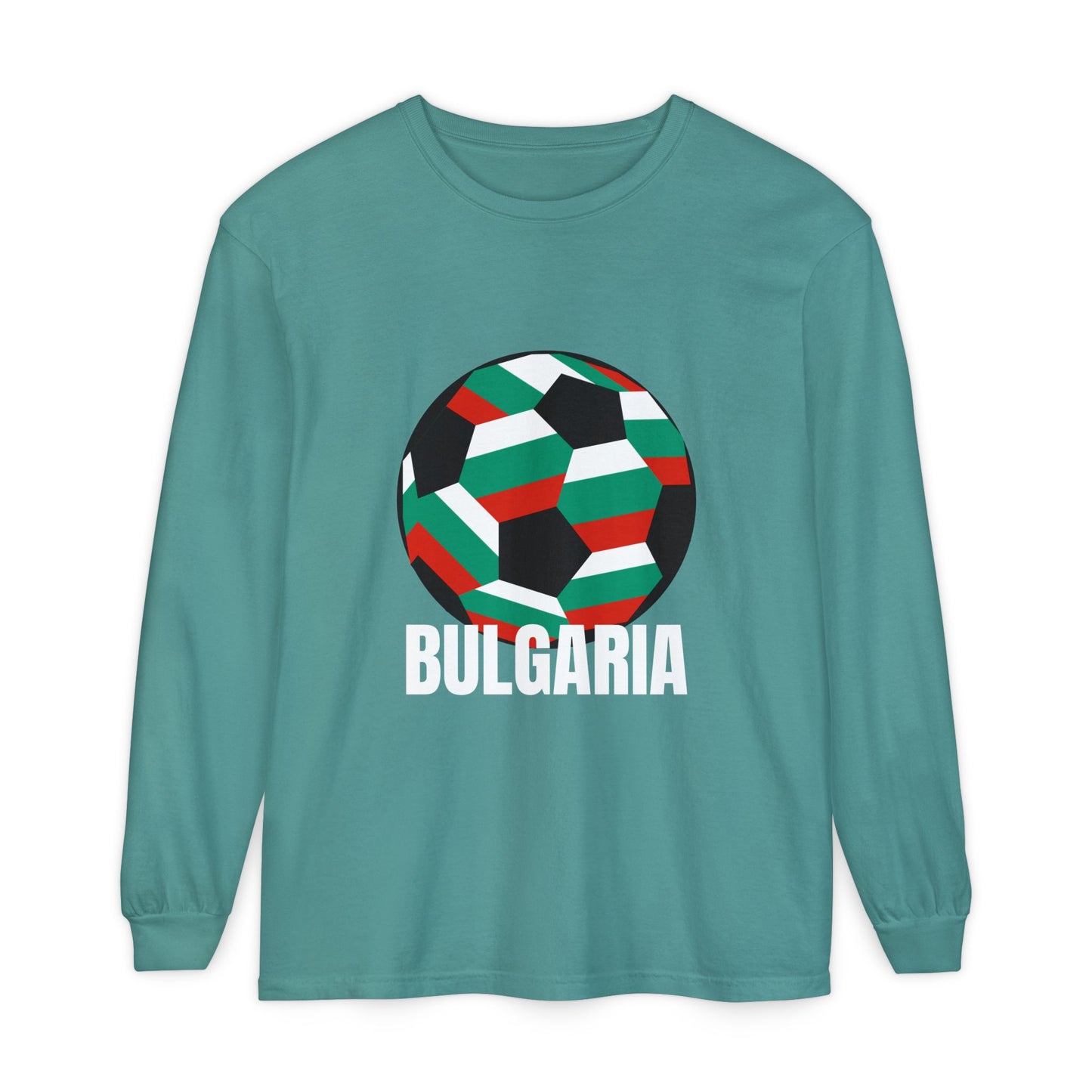 Bulgaria Fan Specialty Soccer Ball Design Long Sleeve Tee