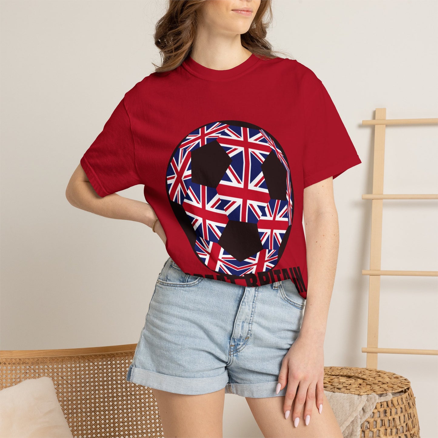 Great Britain Fan Specialty Soccer Ball Design T Shirt
