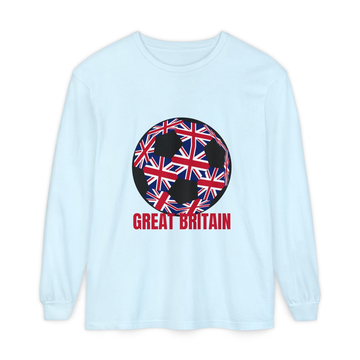Great Britain Fan Specialty Soccer Ball Design  Long Sleeve Tee