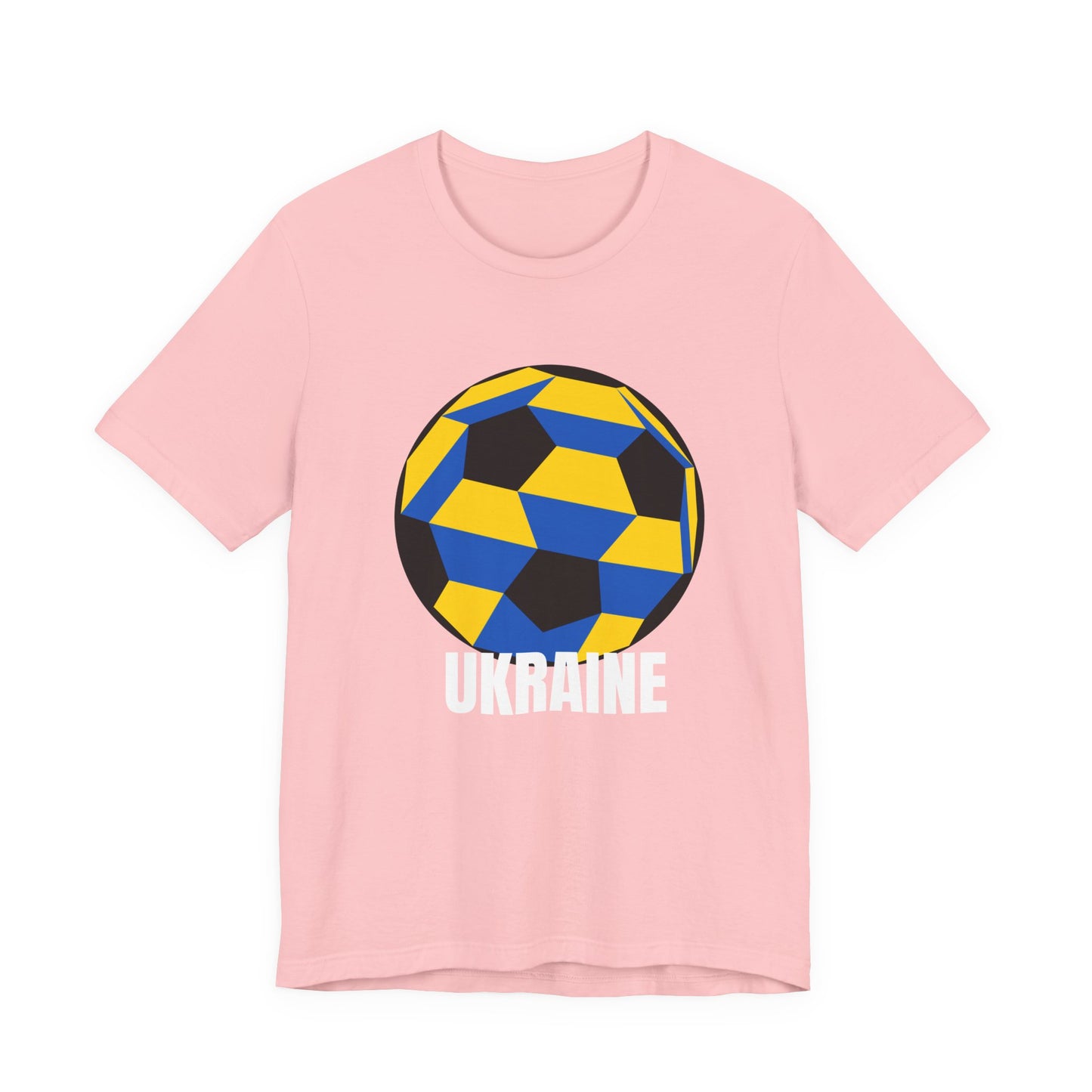 Ukraine Fan Specialty Soccer Ball Design T Shirt White Text
