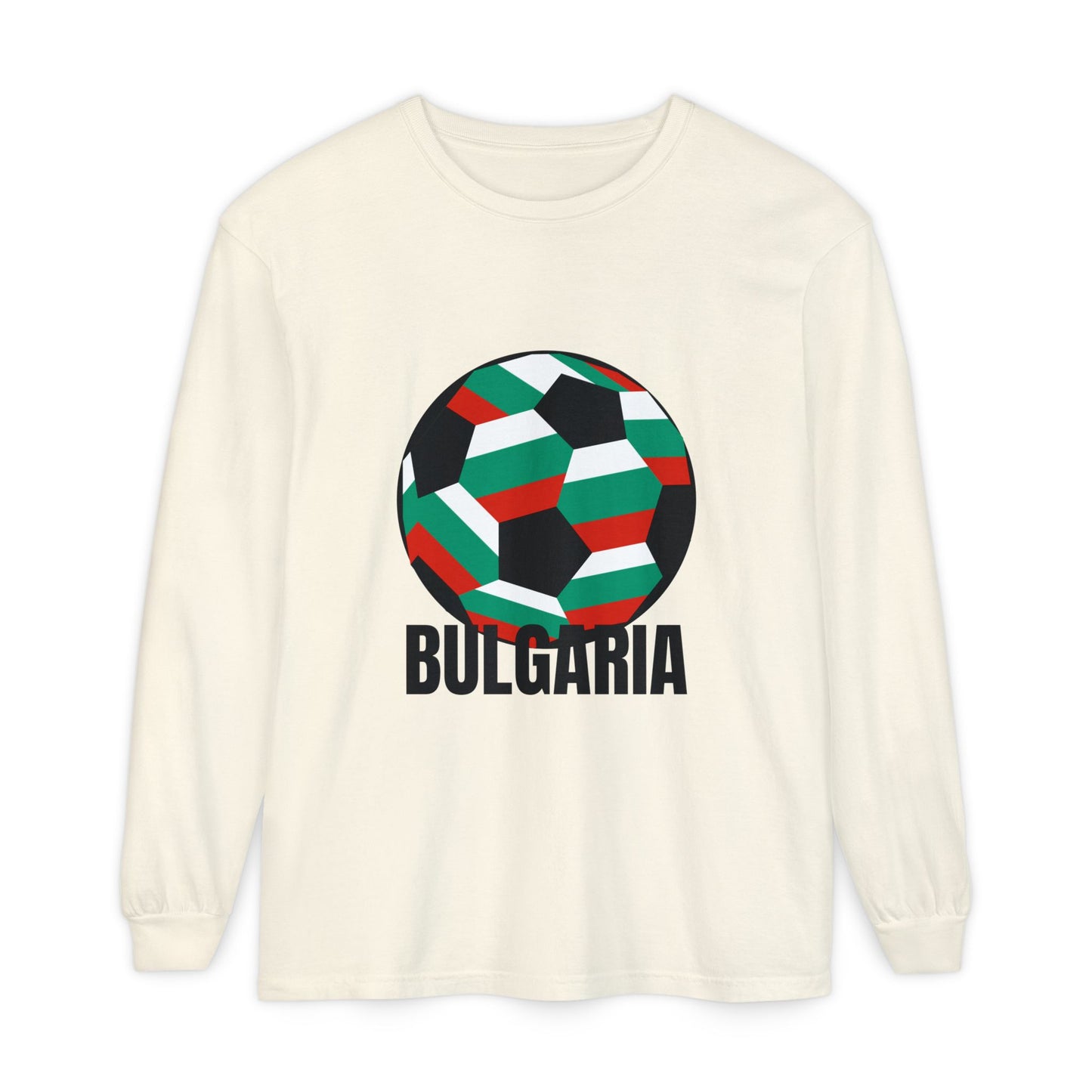 Bulgaria Fan Specialty Soccer Ball Design Long Sleeve Tee