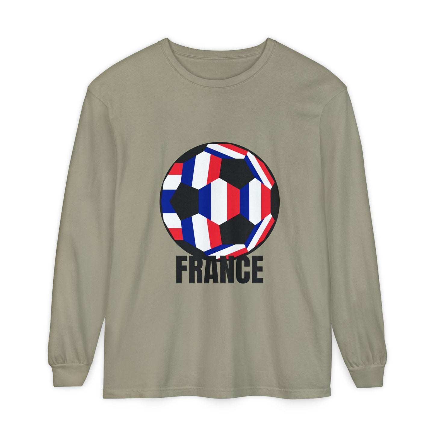 France Fan Specialty Soccer Ball Design Soccer Long Sleeve Tee