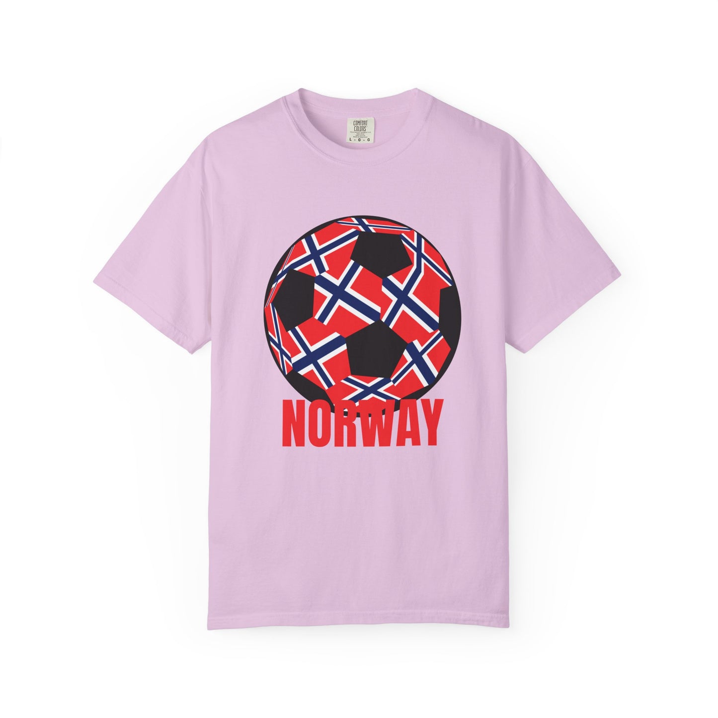 Norway Fan Specialty Soccer Ball Design T Shirt Black Print