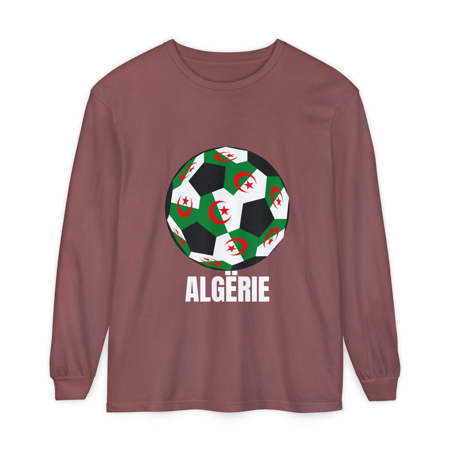 ALGËRIE Fan Specialty Soccer Ball Design Long Sleeve T-Shirt
