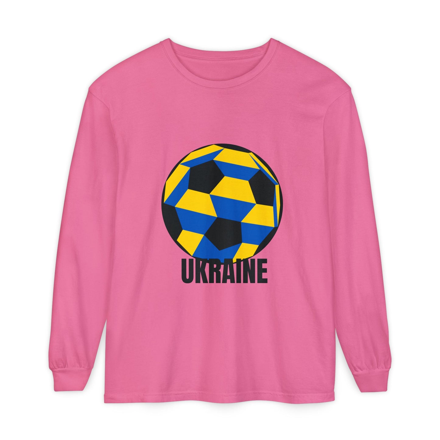 Ukraine Fan Specialty Soccer Ball Design Long Sleeve Shirt