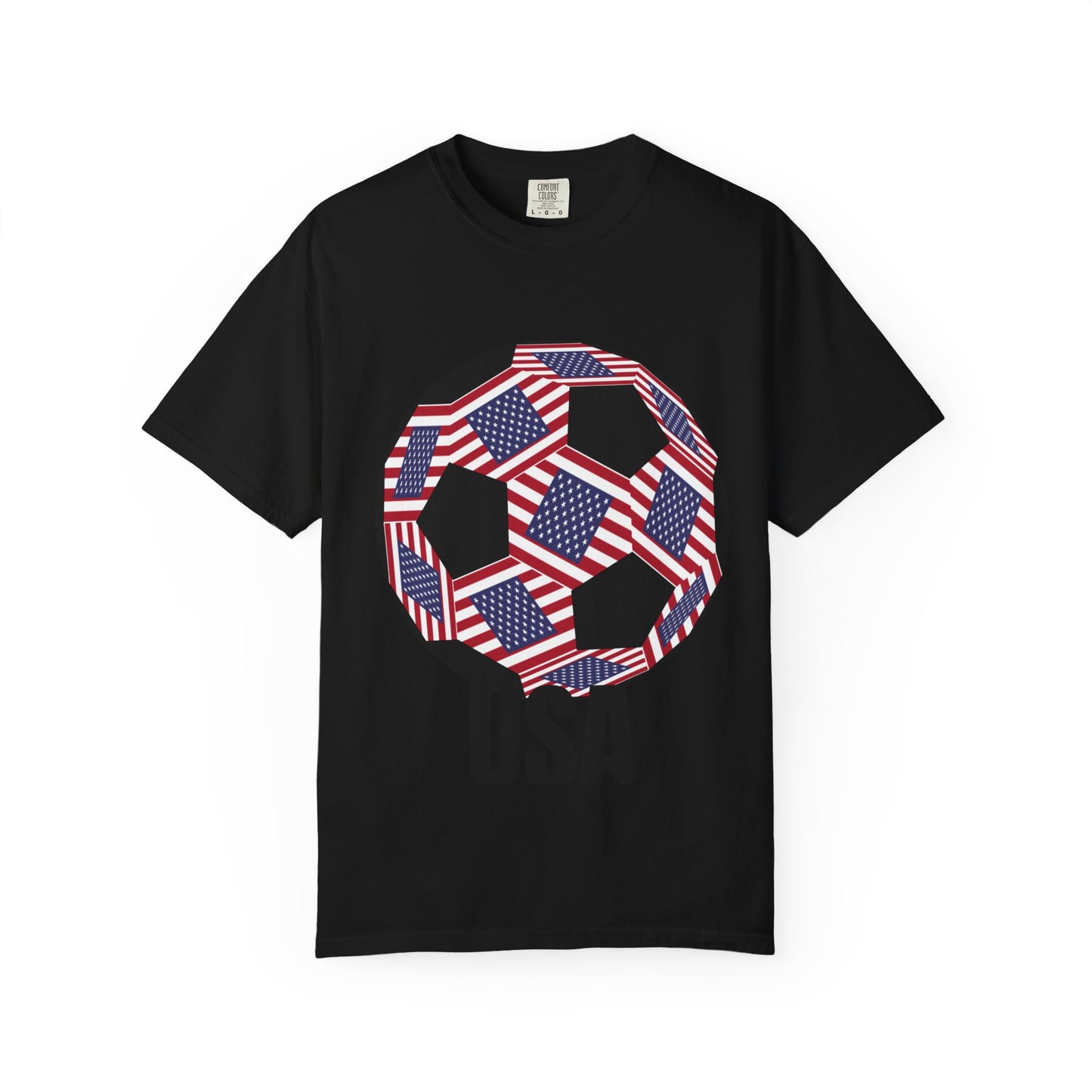 Patriotic USA Fan Specialty Soccer Ball Design T Shirt