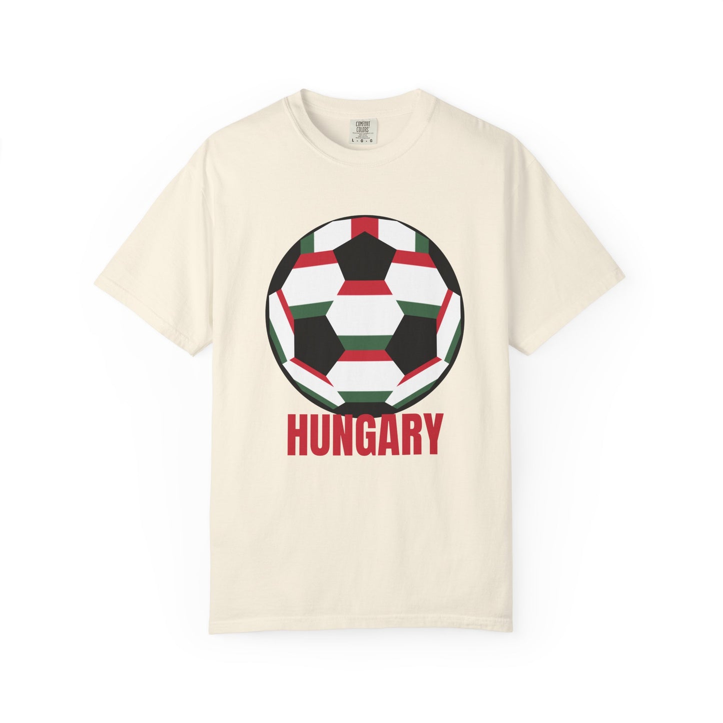 Hungary Fan Specialty Soccer Ball Design T Shirt Red Print