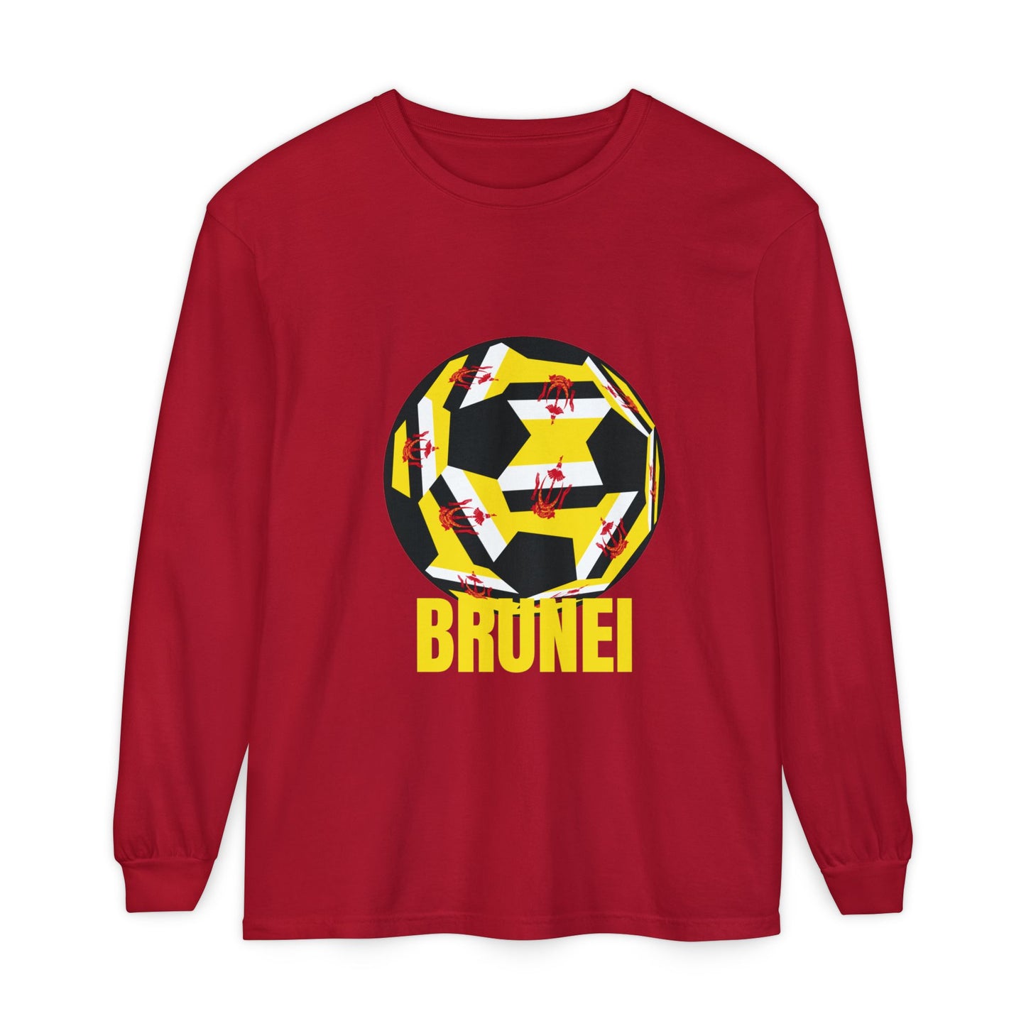 Brunei Fan Specialty Soccer Ball Design  Long Sleeve Tee