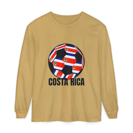 Costa Rica Fan Specialty Soccer Ball Long Sleeve Tee