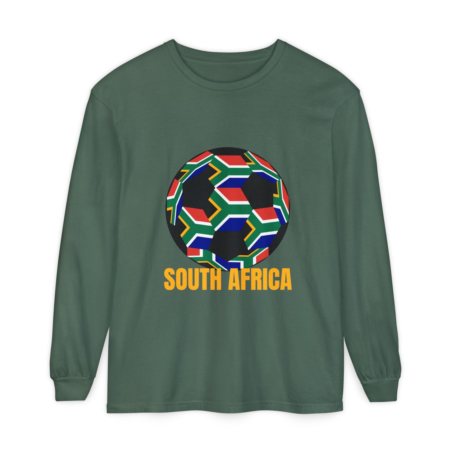South Africa Fan Specialty Soccer Ball Design Long Sleeve Tee