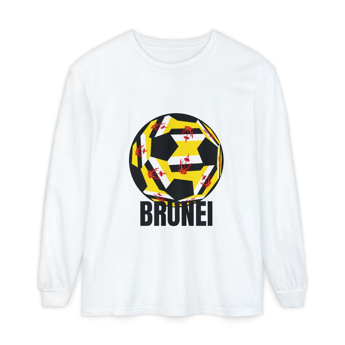 Brunei Fan Specialty Soccer Ball Design Long Sleeve Tee