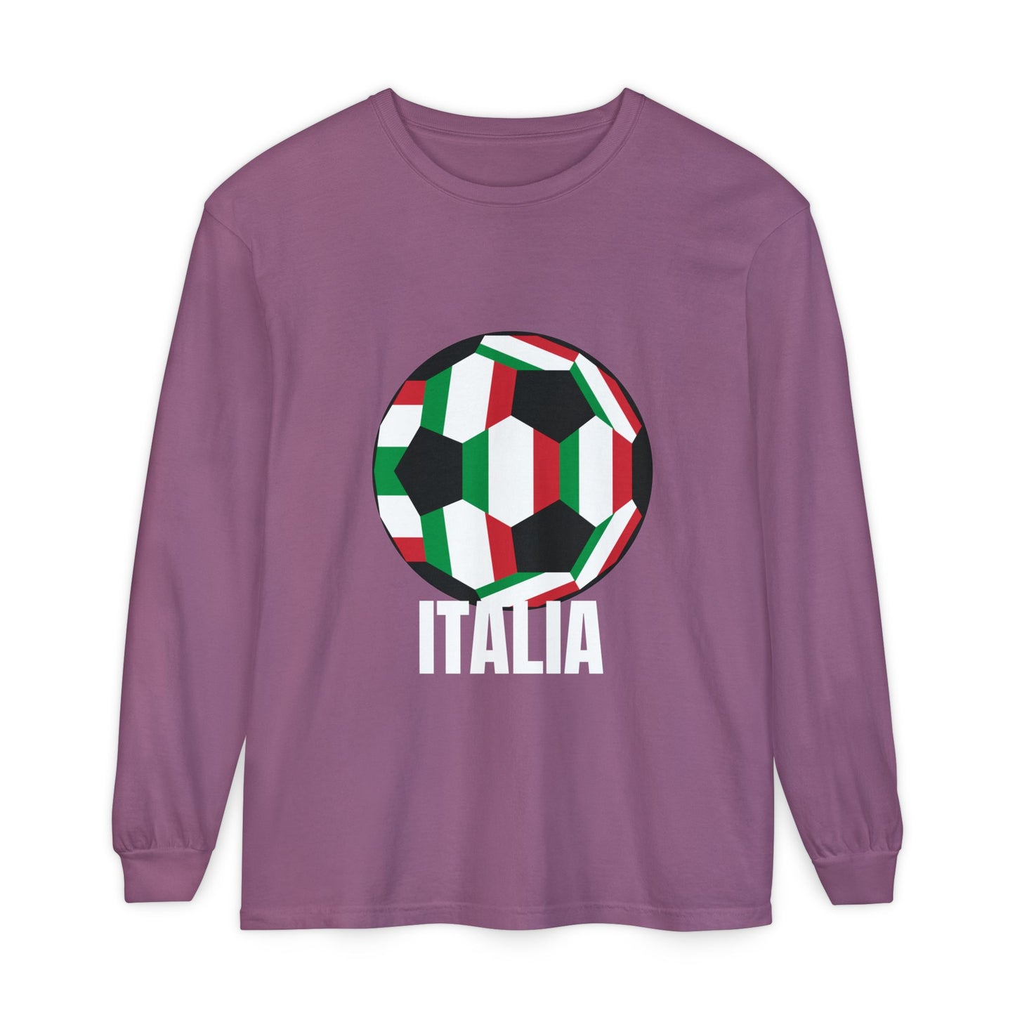 Italia Fan Specialty Soccer Ball Design Long Sleeve Tee