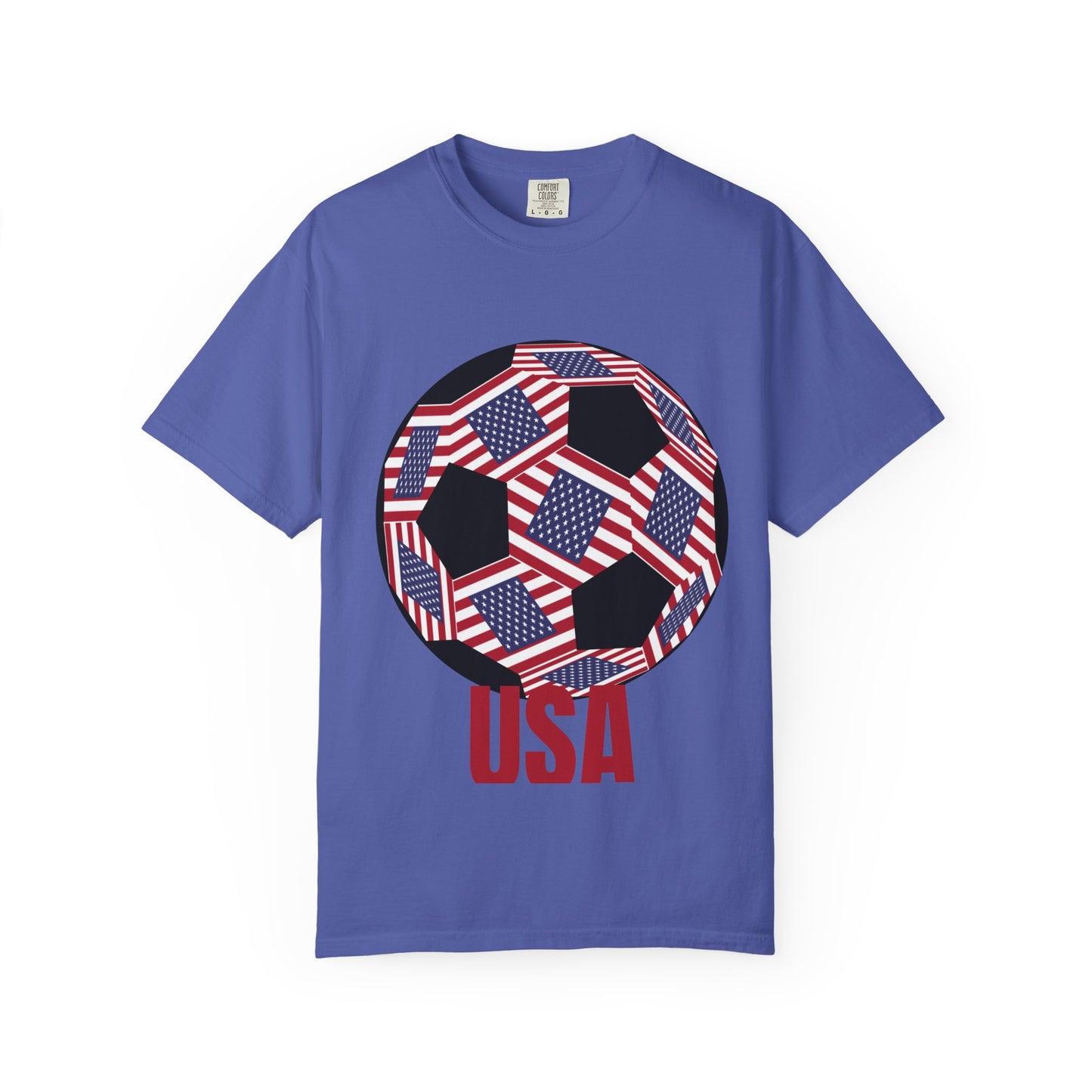Patriotic USA Fan Specialty Soccer Ball Design T Shirt