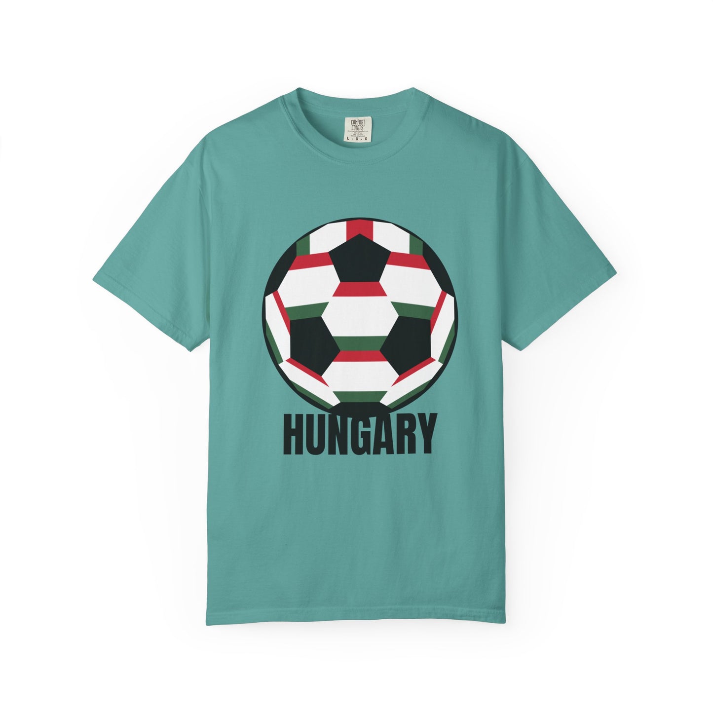 Hungary Fan Specialty Soccer Ball Design T Shirt Black Print