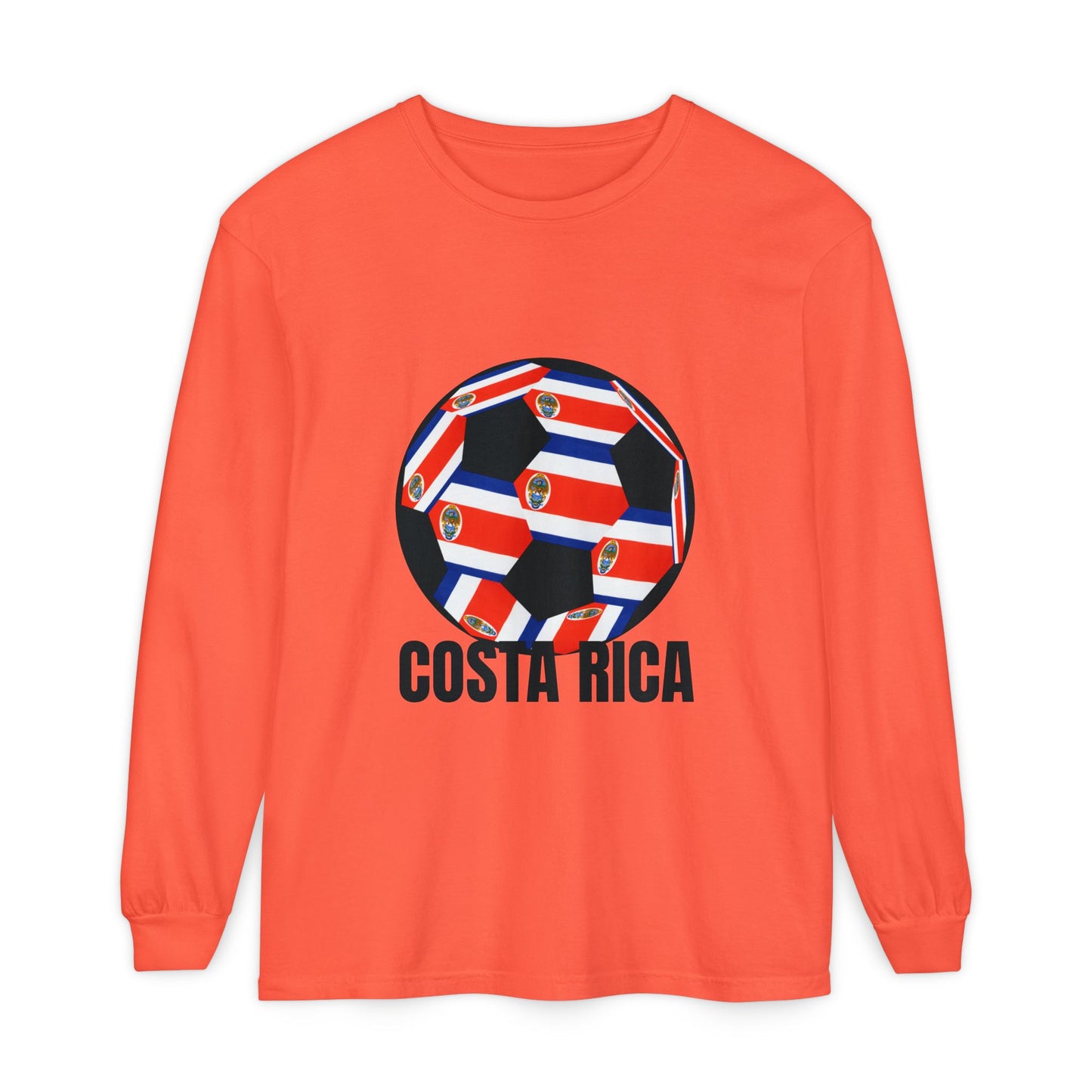 Costa Rica Fan Specialty Soccer Ball Long Sleeve Tee