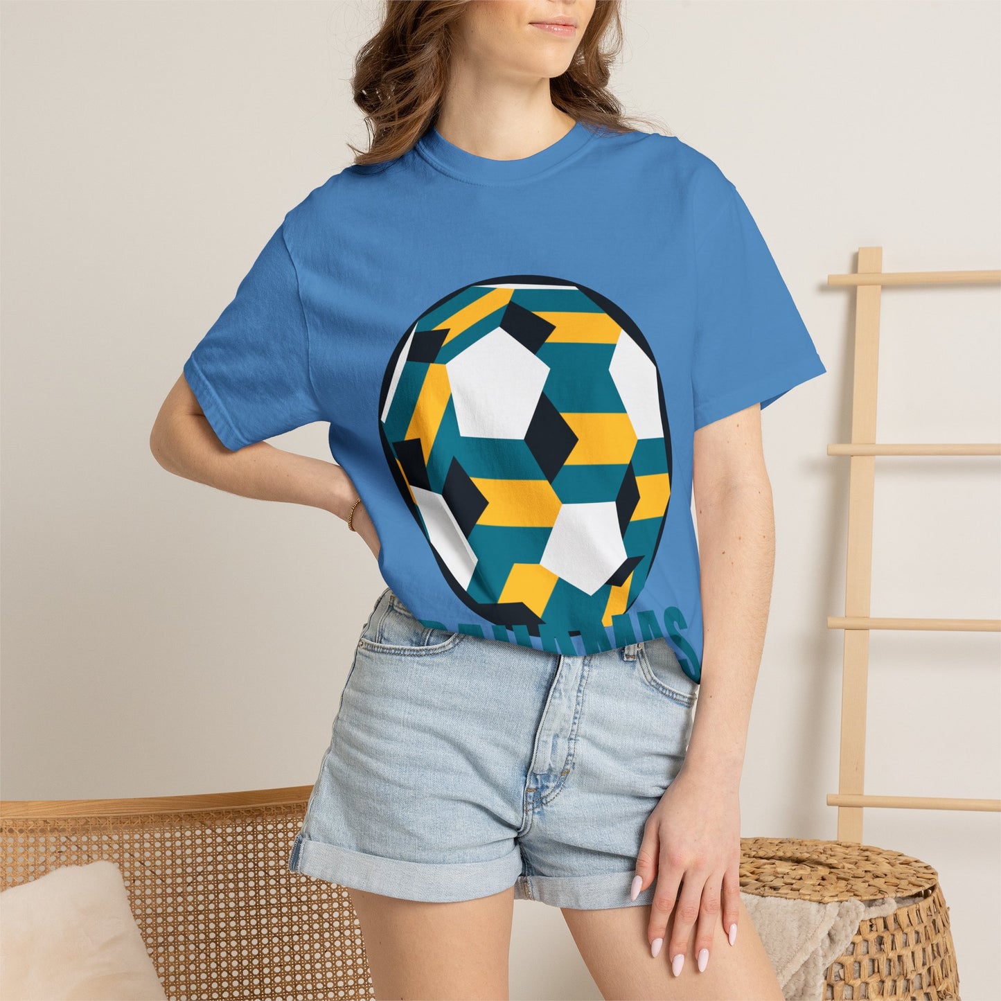 Bahamas Fan Specialty Soccer Ball Design T Shirt
