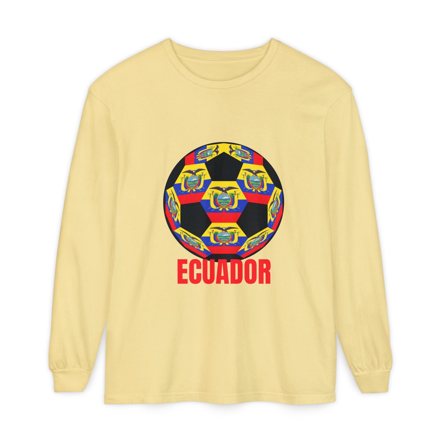Ecuador Fan Specialty Soccer Ball Soccer Ball Long Sleeve Tee