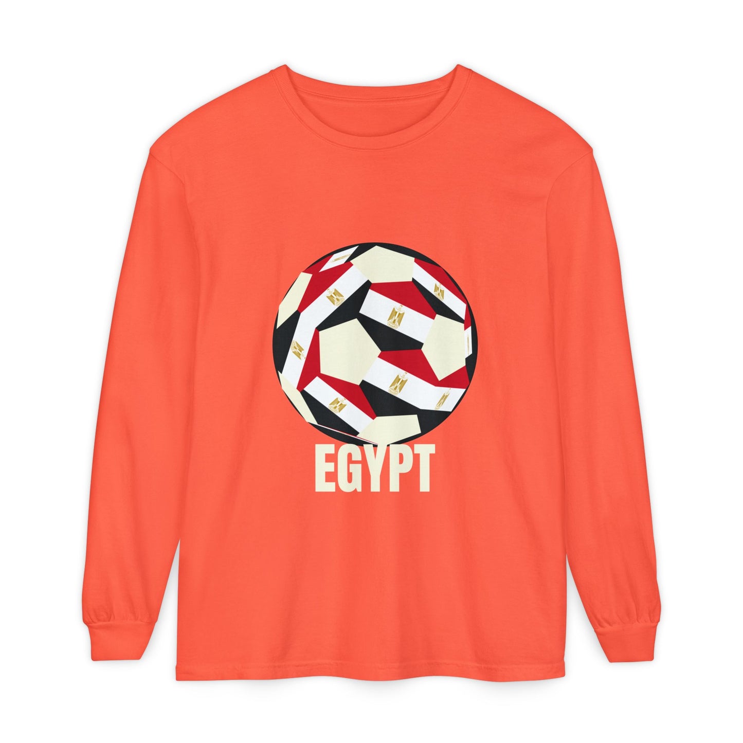 Egypt Fan Specialty Soccer Ball Design Long Sleeve Tee