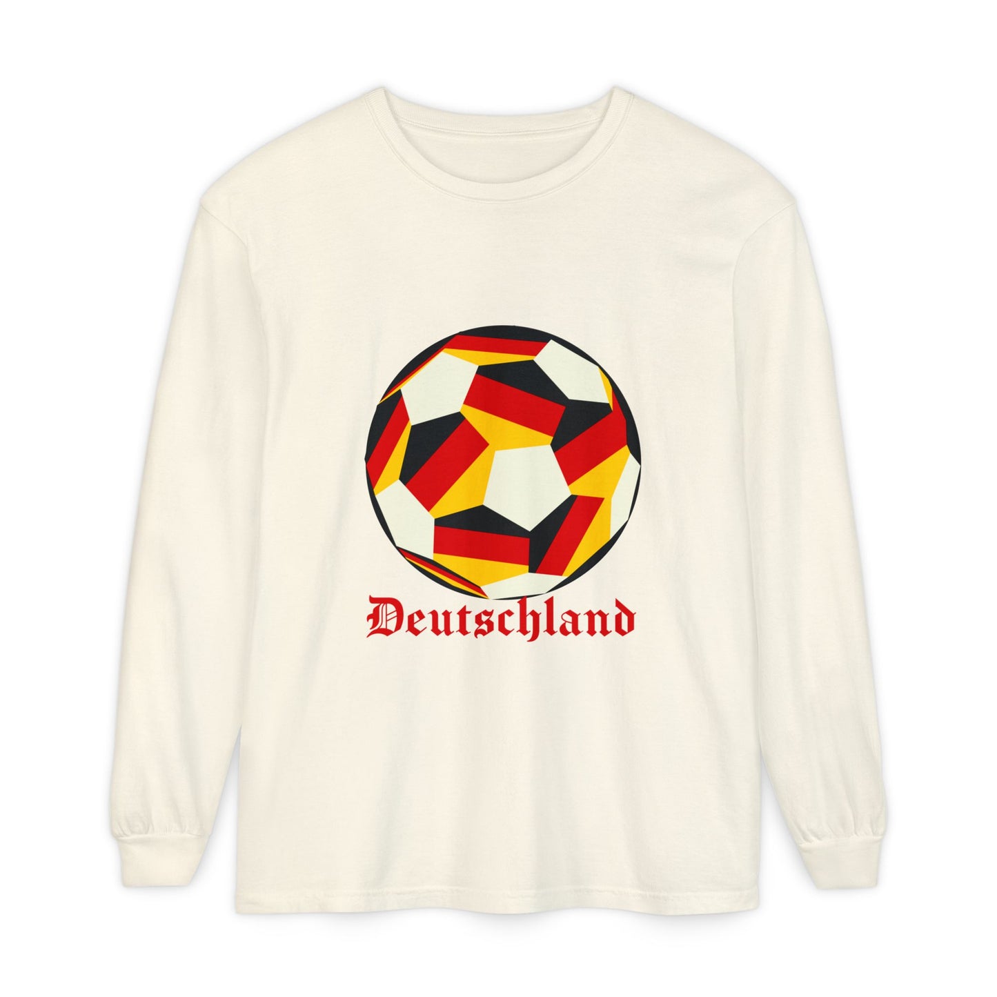 Germany Fan Specialty Soccer Ball Design Long Sleeve Tee