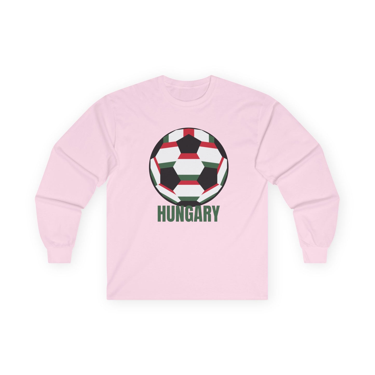 Fan Specialty Soccer Ball Design Long Sleeve T  Green Text