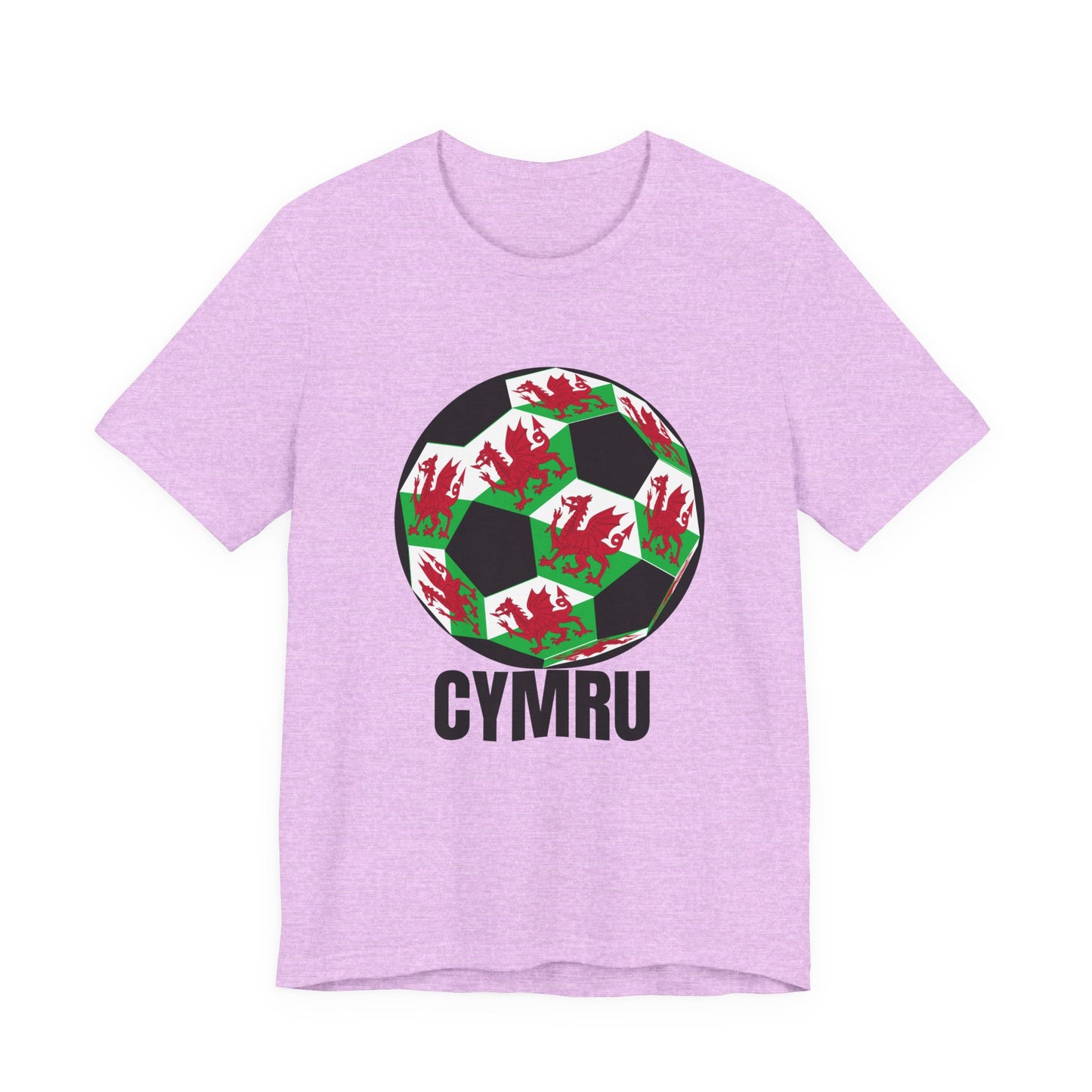 Cymru Fan Specialty Soccer Ball Design T Shirt Black Text