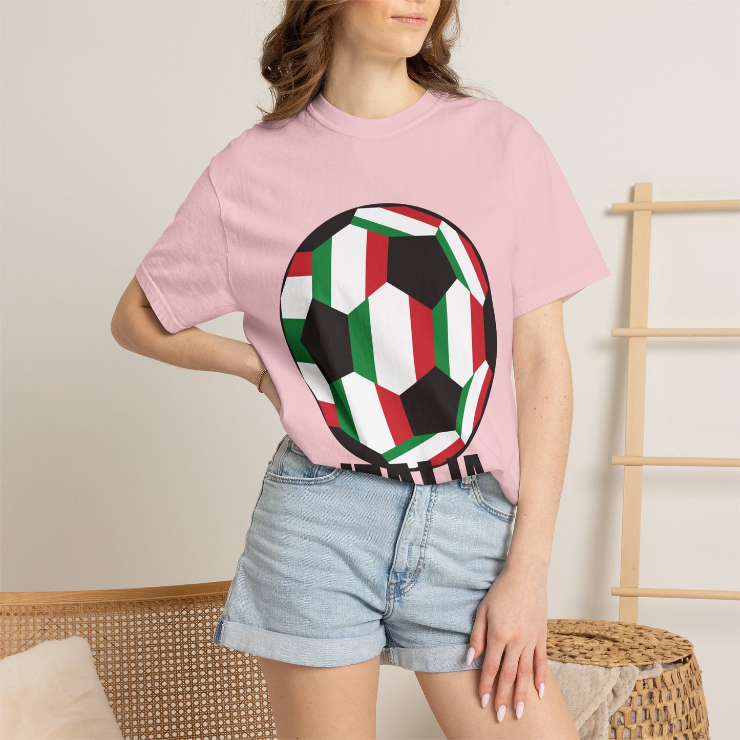 Italia Fan Specialty Soccer Ball Design T Shirt