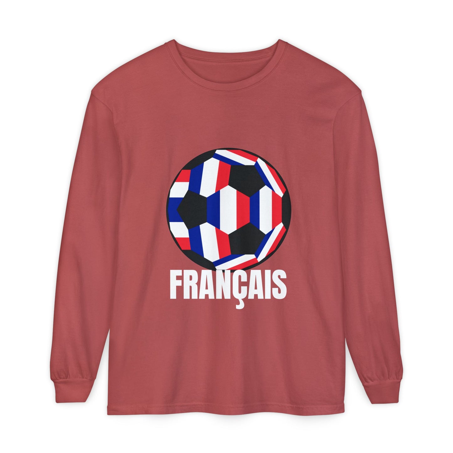 Francais Fan Specialty Soccer Ball Design Long Sleeve Tee