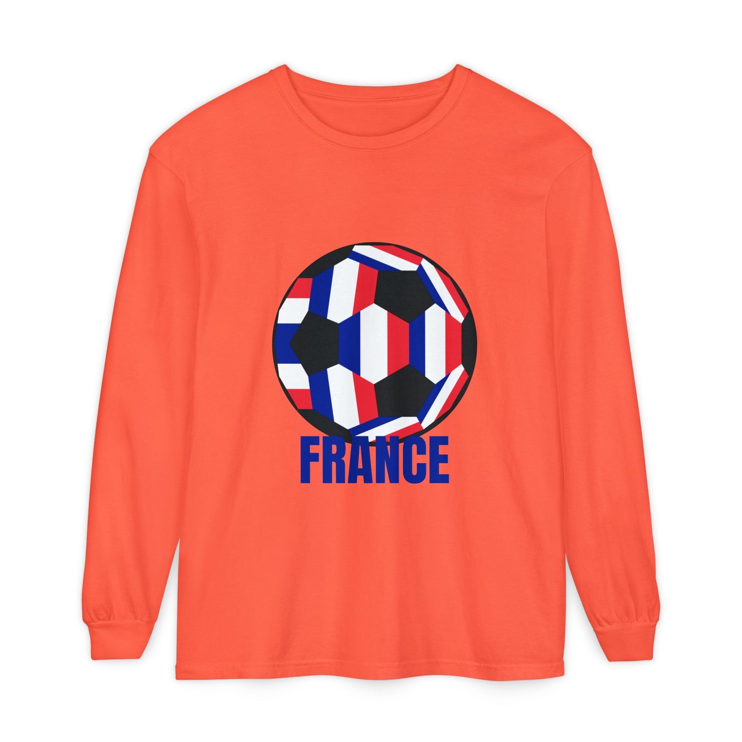 France Fan Specialty Soccer Ball Design Long Sleeve Shirt