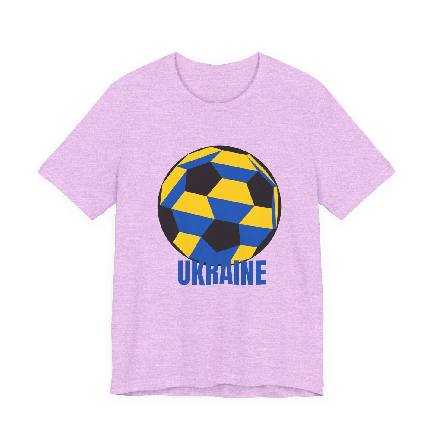 Ukraine Fan Specialty Soccer Ball Design T Shirt Blue Text