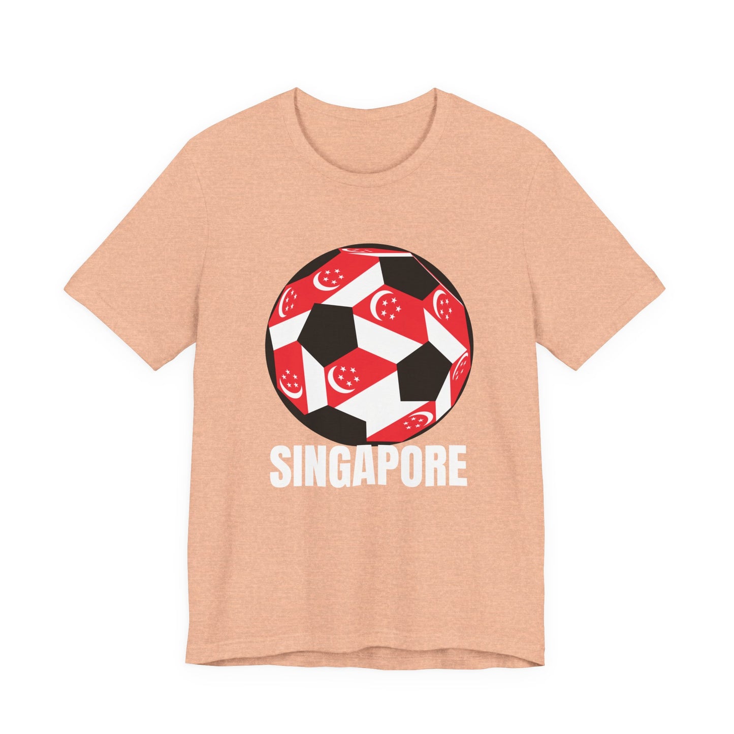 Singapore Fan Specialty Soccer Ball Design T Shirt White Text