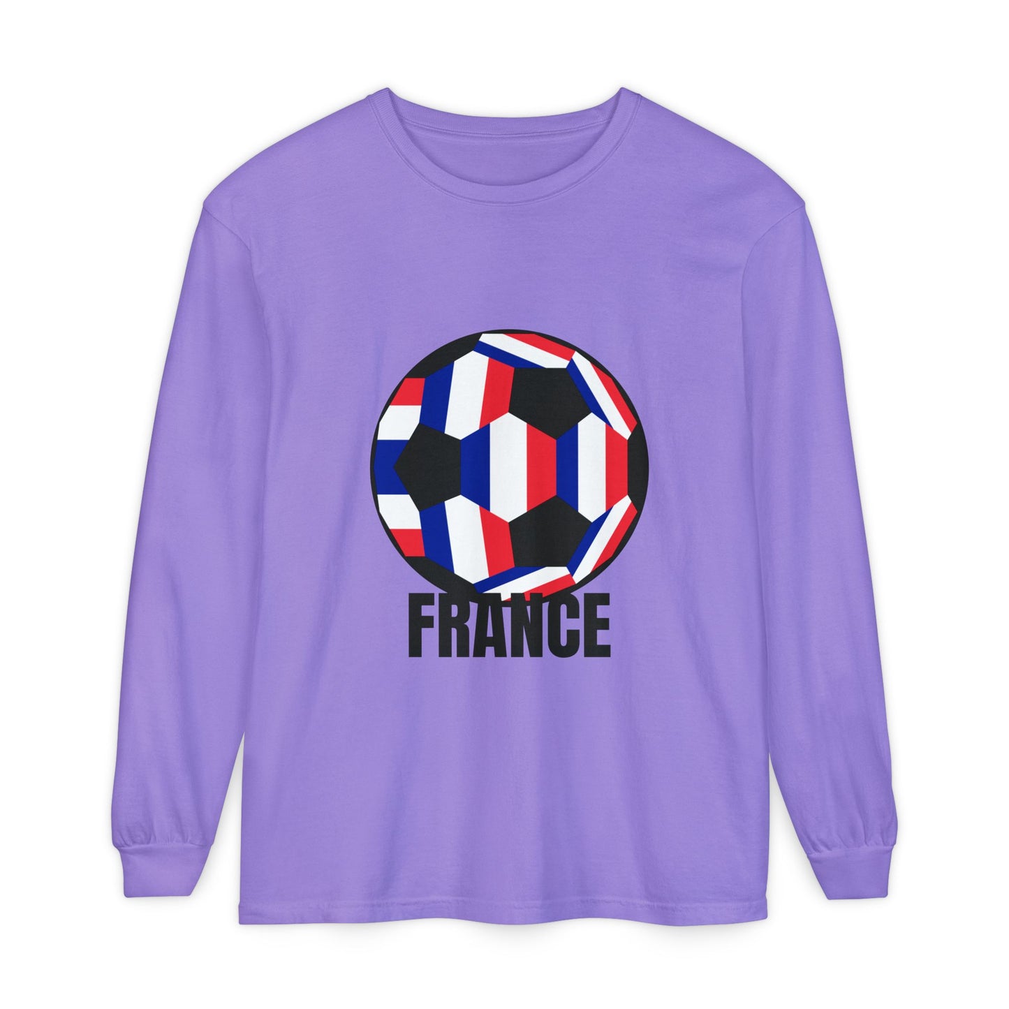 France Fan Specialty Soccer Ball Design Soccer Long Sleeve Tee