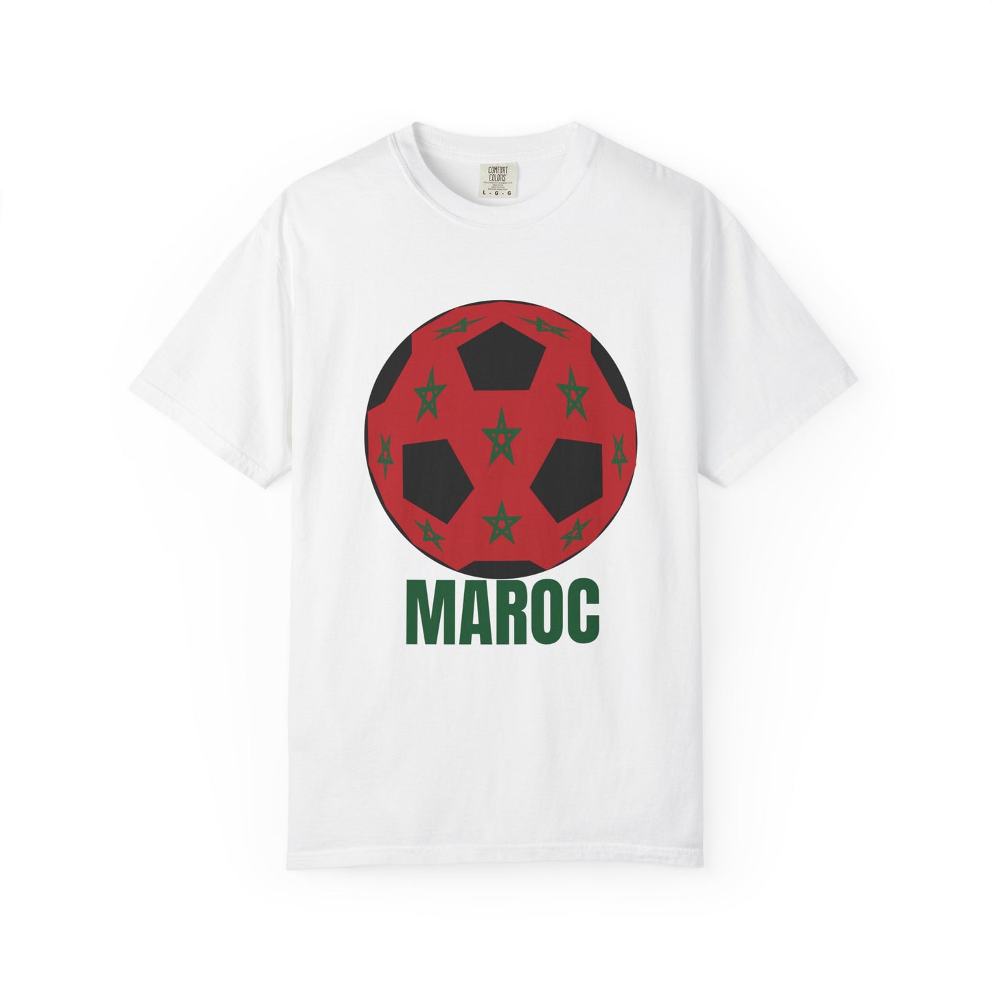 Morocco Maroc Fan Specialty Soccer Ball Design T Shirt Green Print