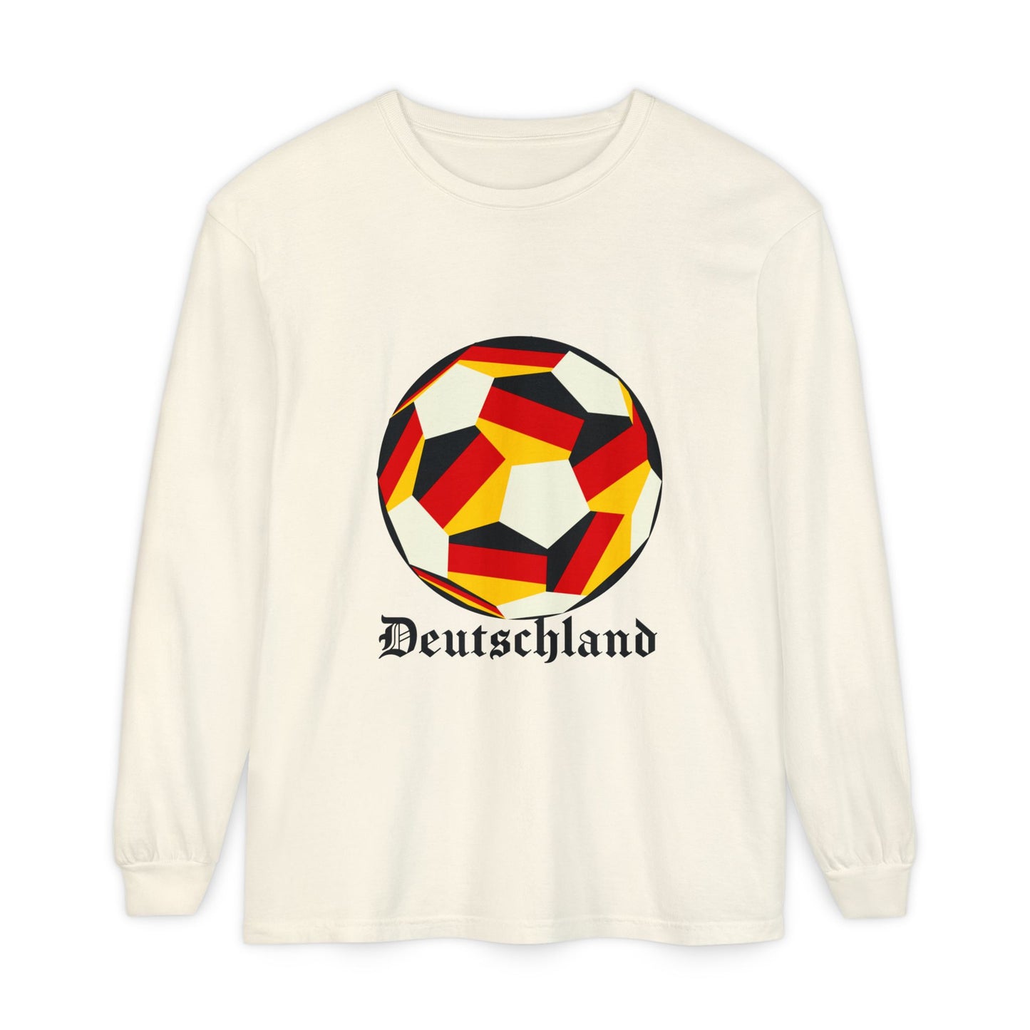 Germany Fan Specialty Soccer Ball Design Long Sleeve Tee