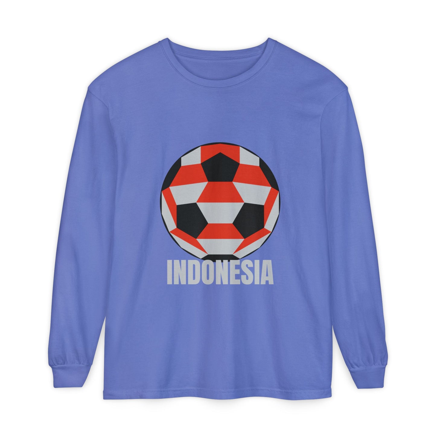 Indonesia Fan Specialty Soccer Ball Design Long Sleeve Tee