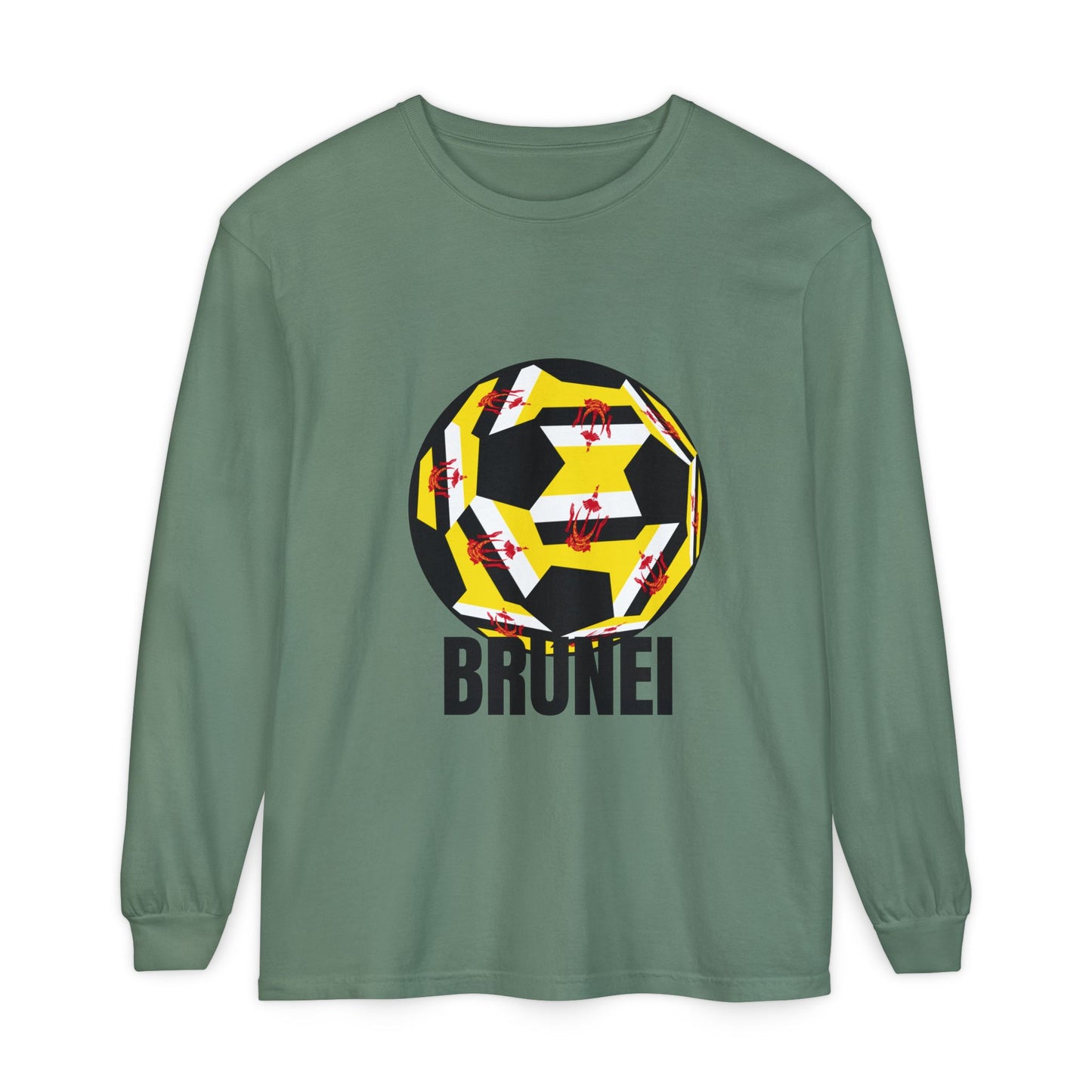 Brunei Fan Specialty Soccer Ball Design Long Sleeve Tee