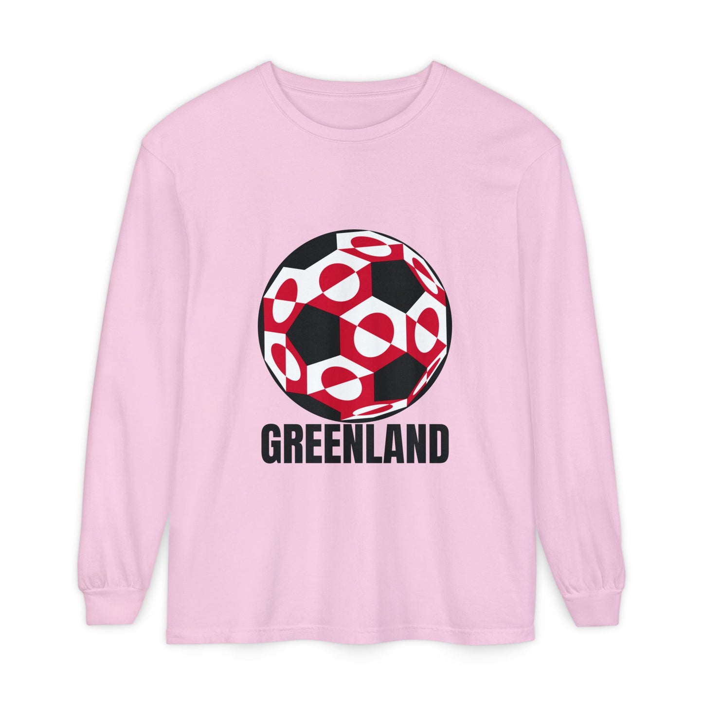 Greenland Fan Specialty Soccer Ball Design Long Sleeve Tee