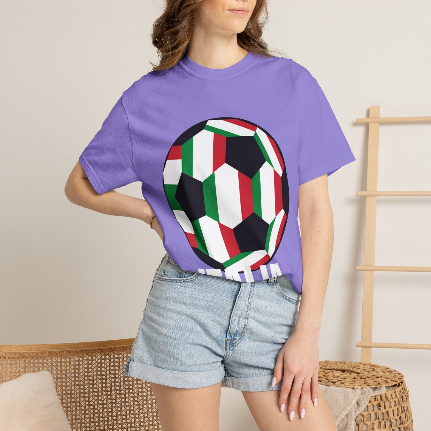 Italia Fan Specialty Soccer Ball Design T Shirt