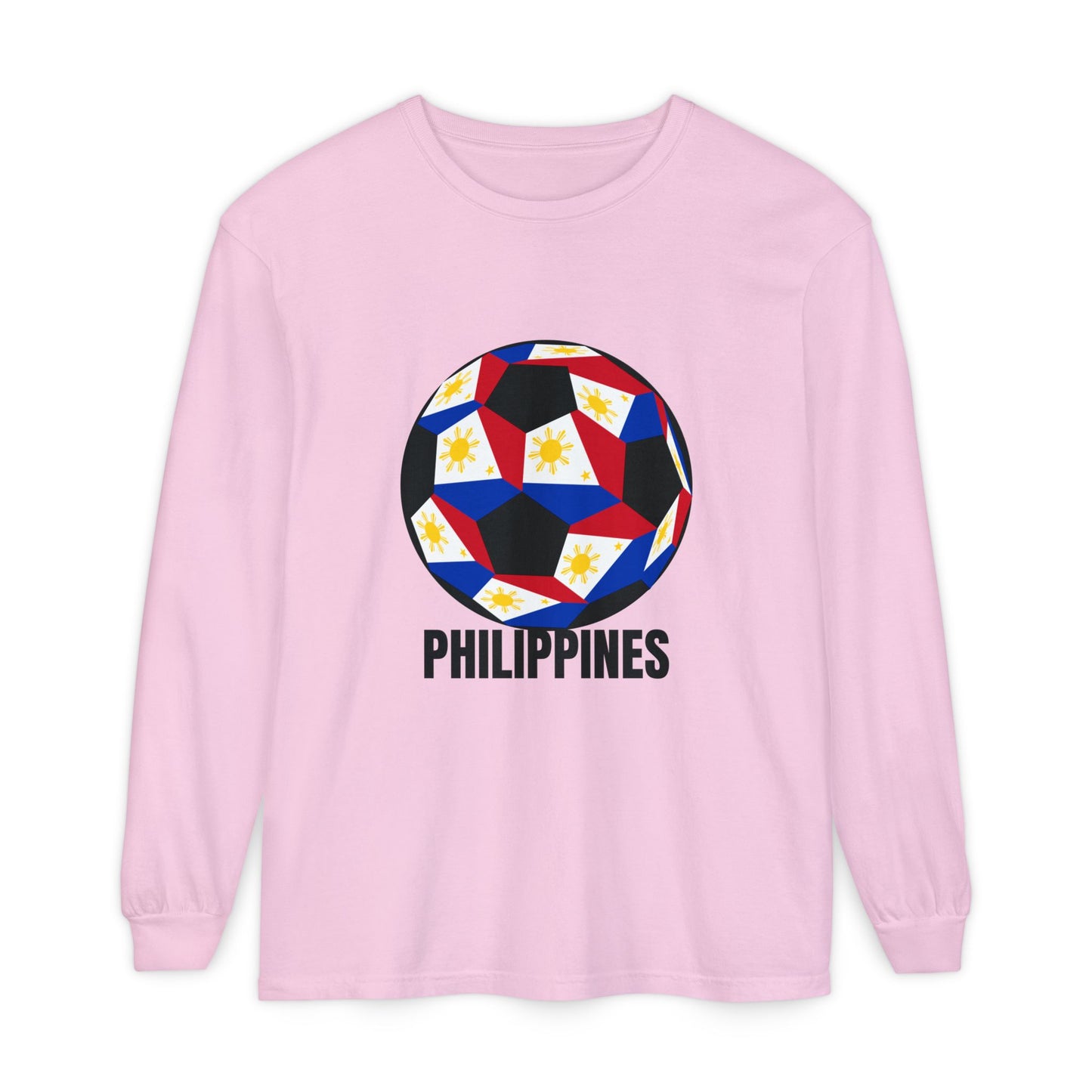 Philippines Fan Specialty Soccer Ball Design Long Sleeve Tee