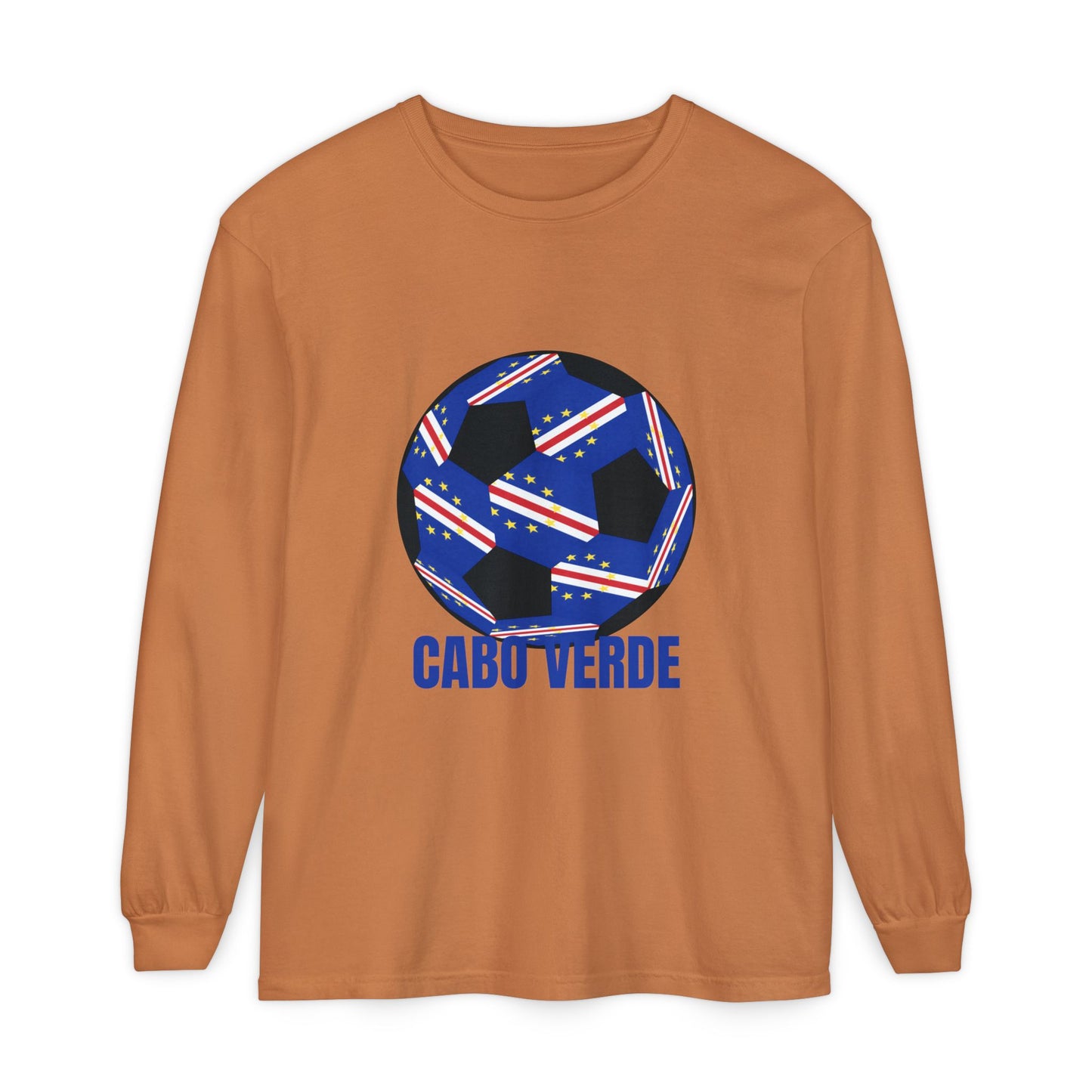 Cabo Verde Fan Specialty Soccer Ball Design Ball Long Sleeve Tee
