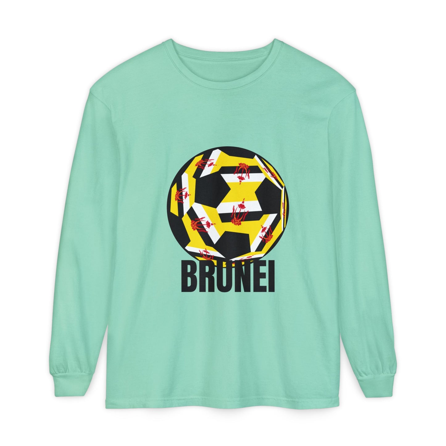 Brunei Fan Specialty Soccer Ball Design Long Sleeve Tee