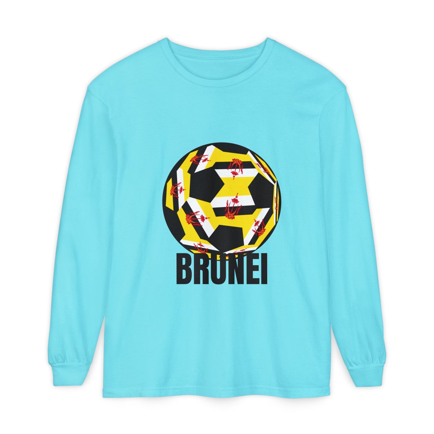 Brunei Fan Specialty Soccer Ball Design Long Sleeve Tee