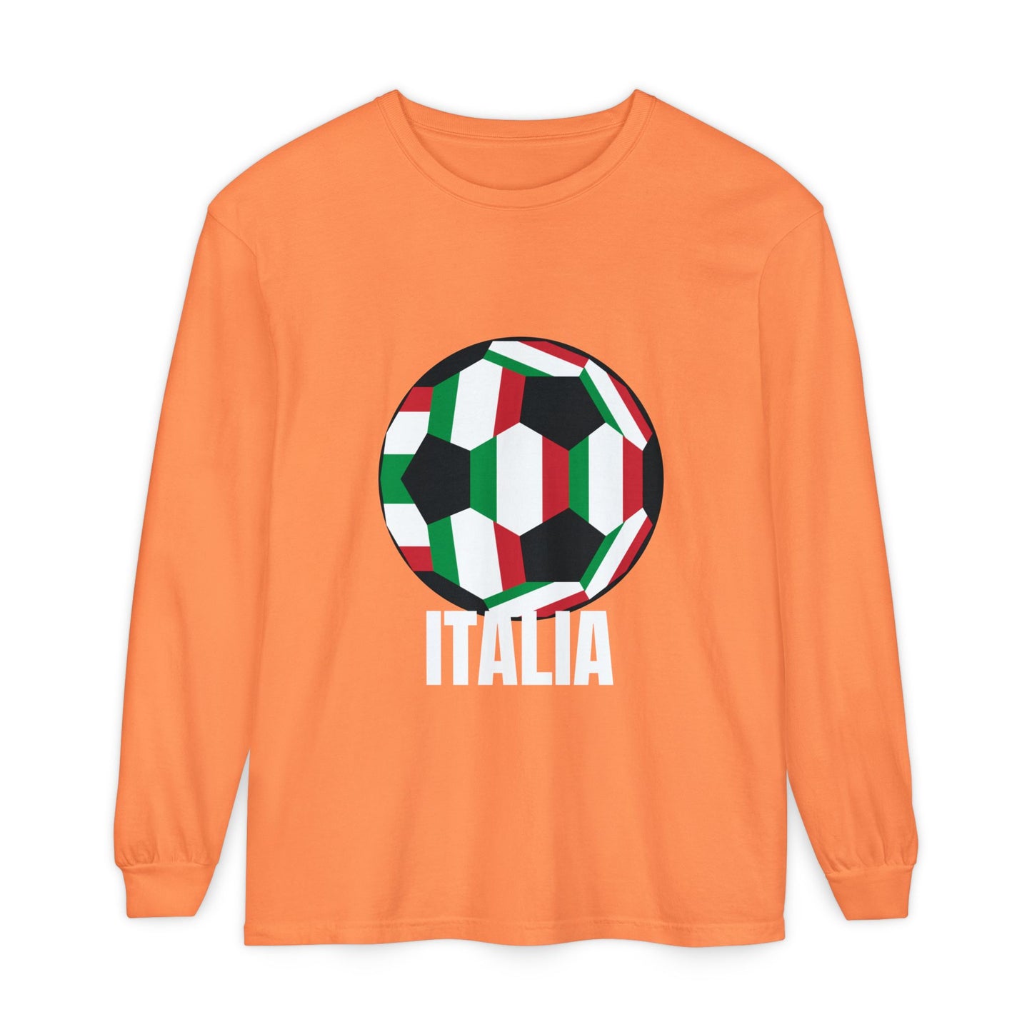 Italia Fan Specialty Soccer Ball Design Long Sleeve Tee
