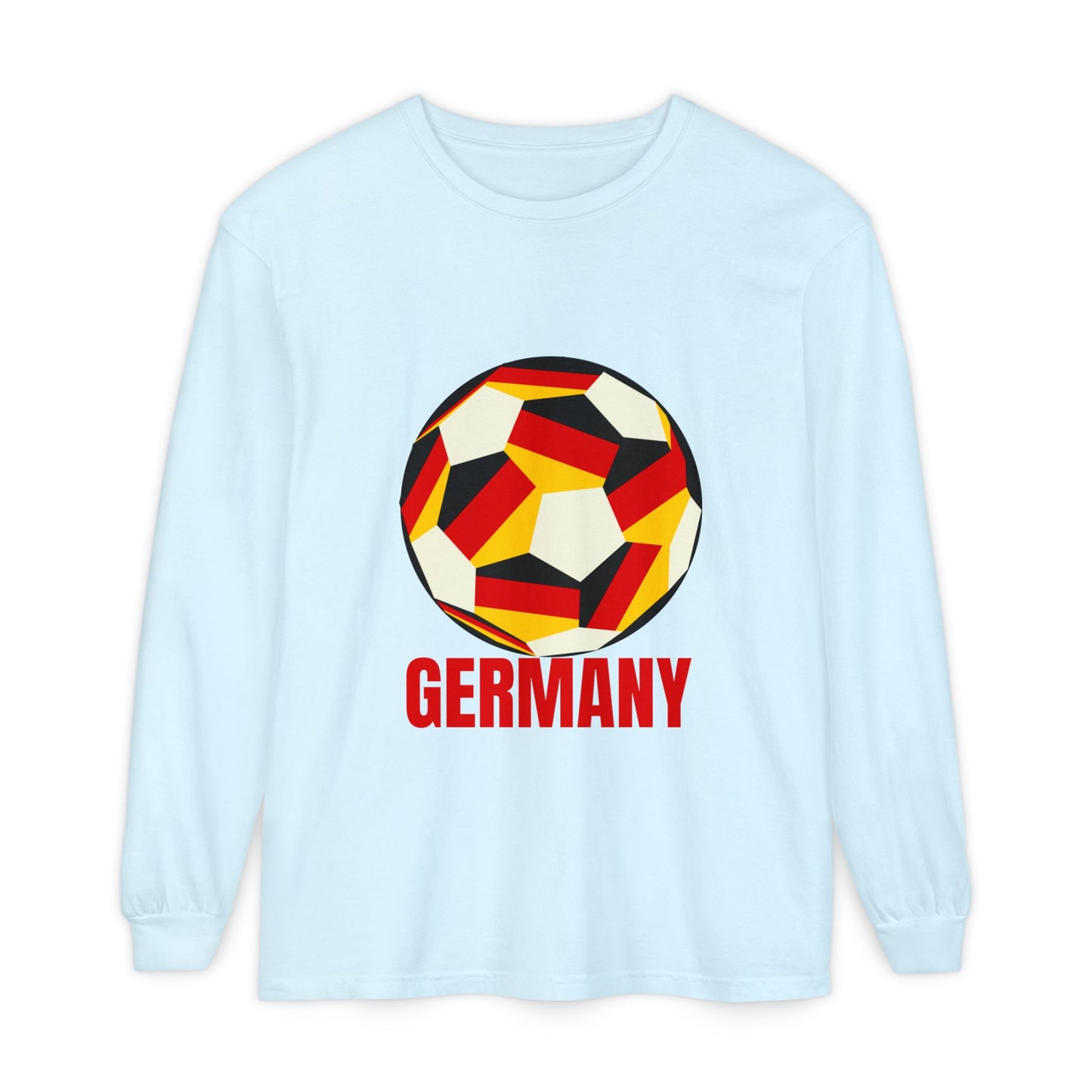 Germany Fan Specialty Soccer Ball Design Long Sleeve Tee