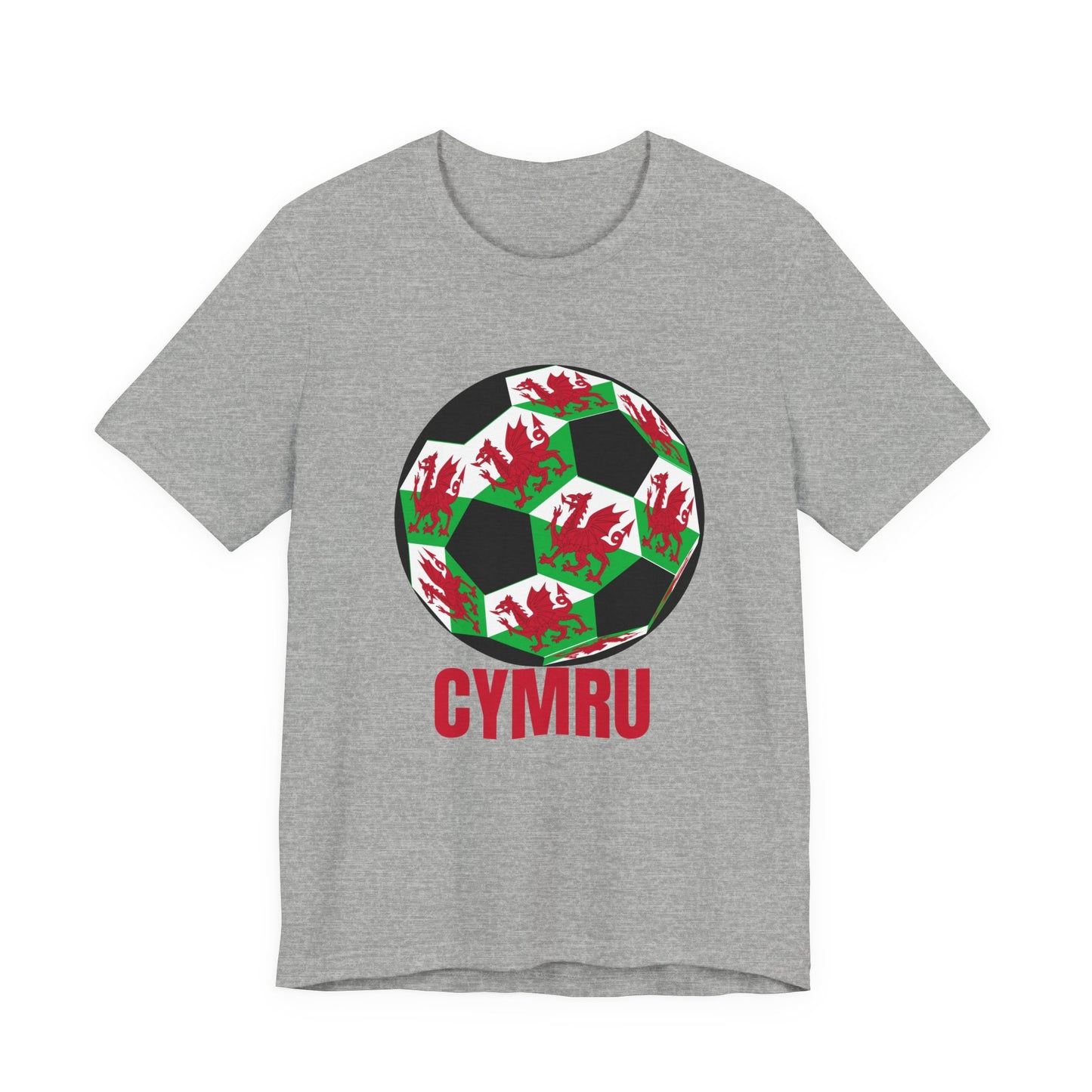 Cymru Fan Specialty Soccer Ball Design T Shirt Red Text