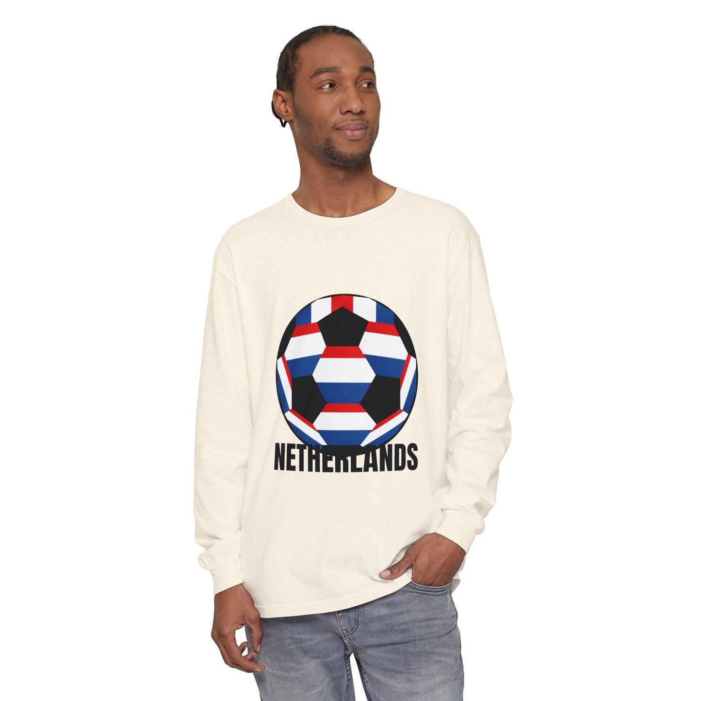 Netherlands Fan Specialty Soccer Ball Long Sleeve Tee