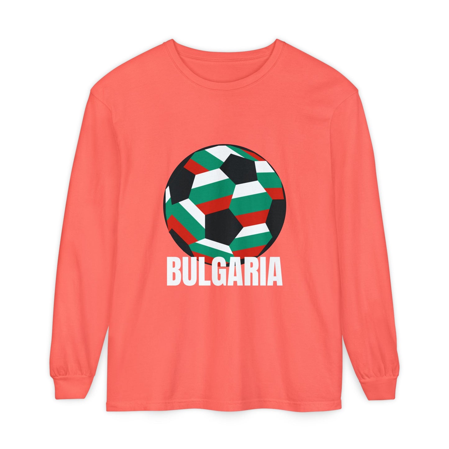 Bulgaria Fan Specialty Soccer Ball Design Long Sleeve Tee