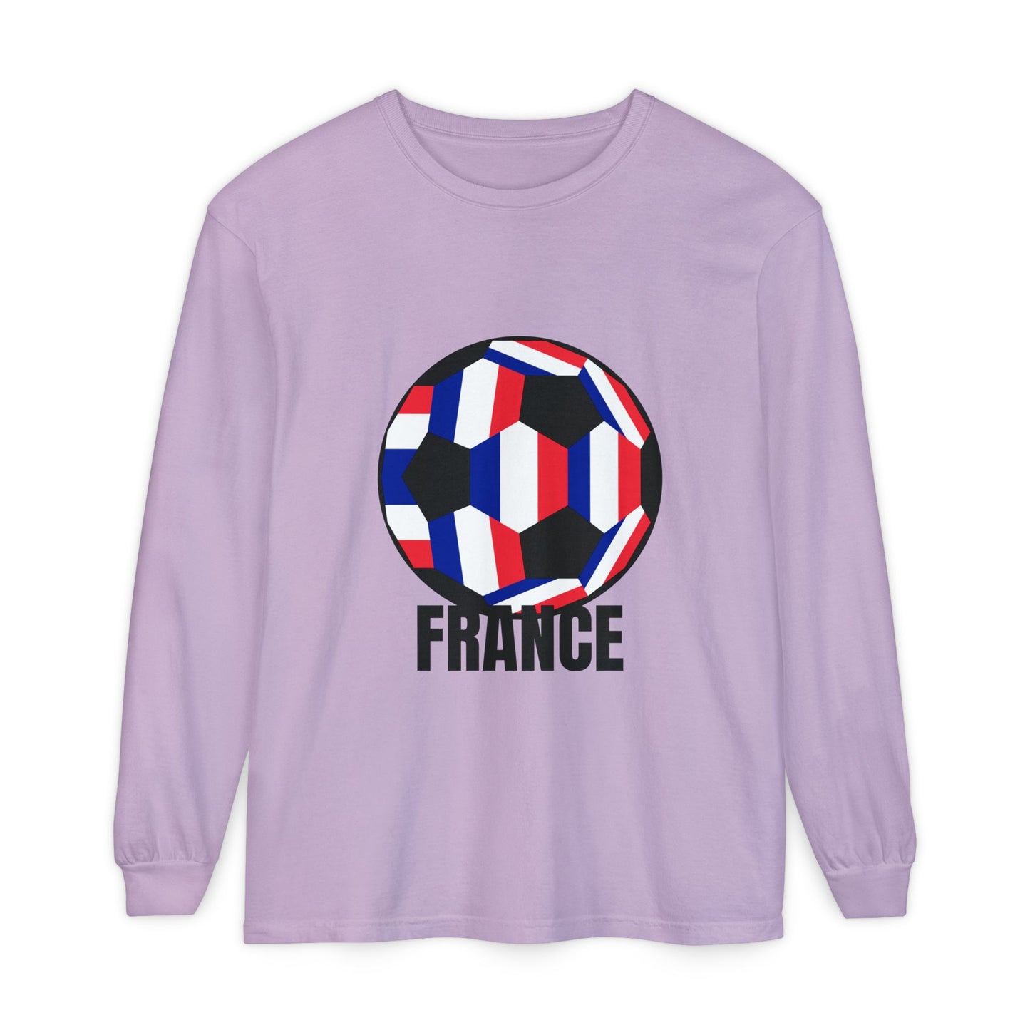 France Fan Specialty Soccer Ball Design Soccer Long Sleeve Tee