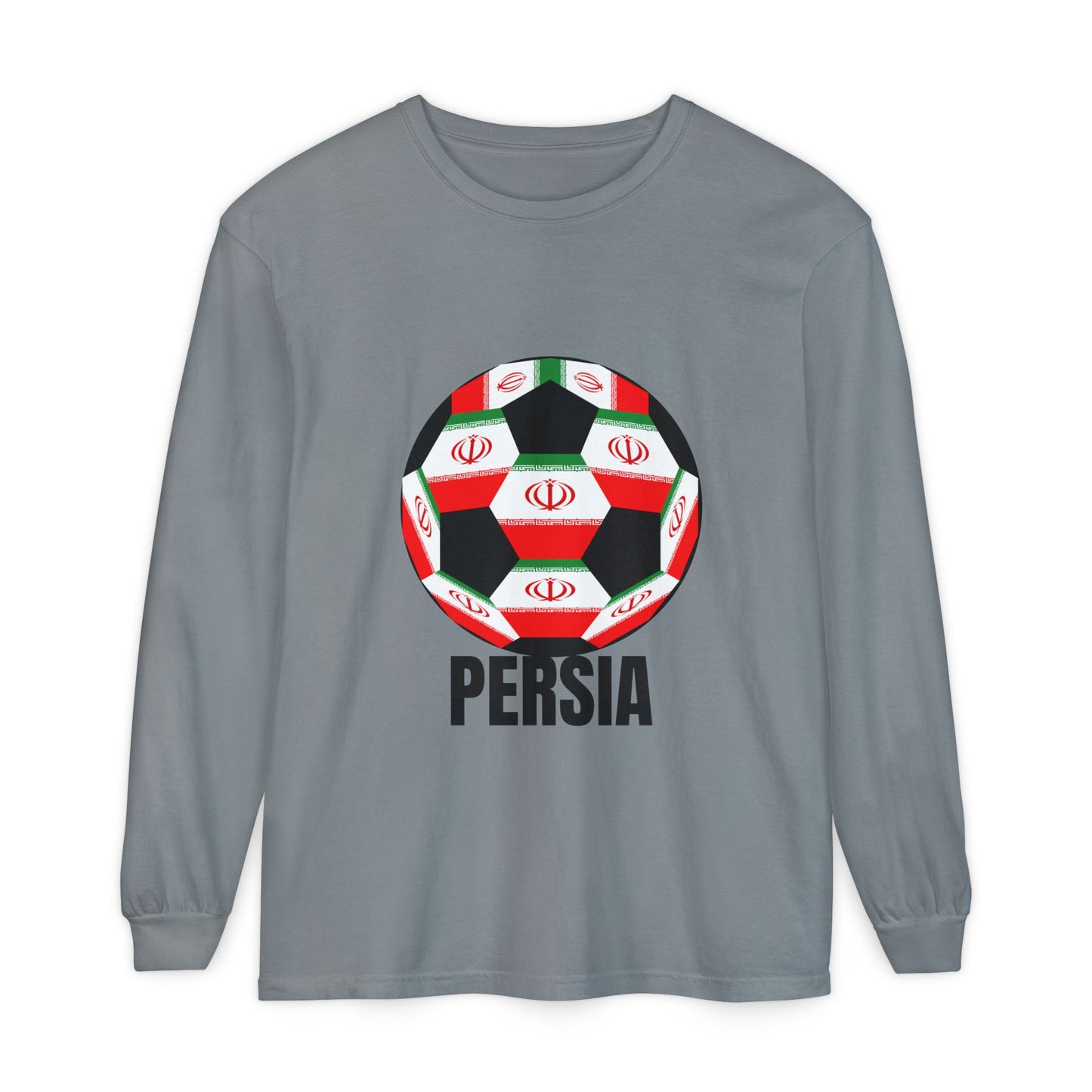 Persia Fan Specialty Soccer Ball Design  Long Sleeve Tee