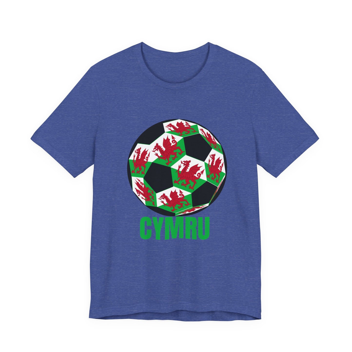 Cymru Fan Specialty Soccer Ball Design T Shirt Green Text