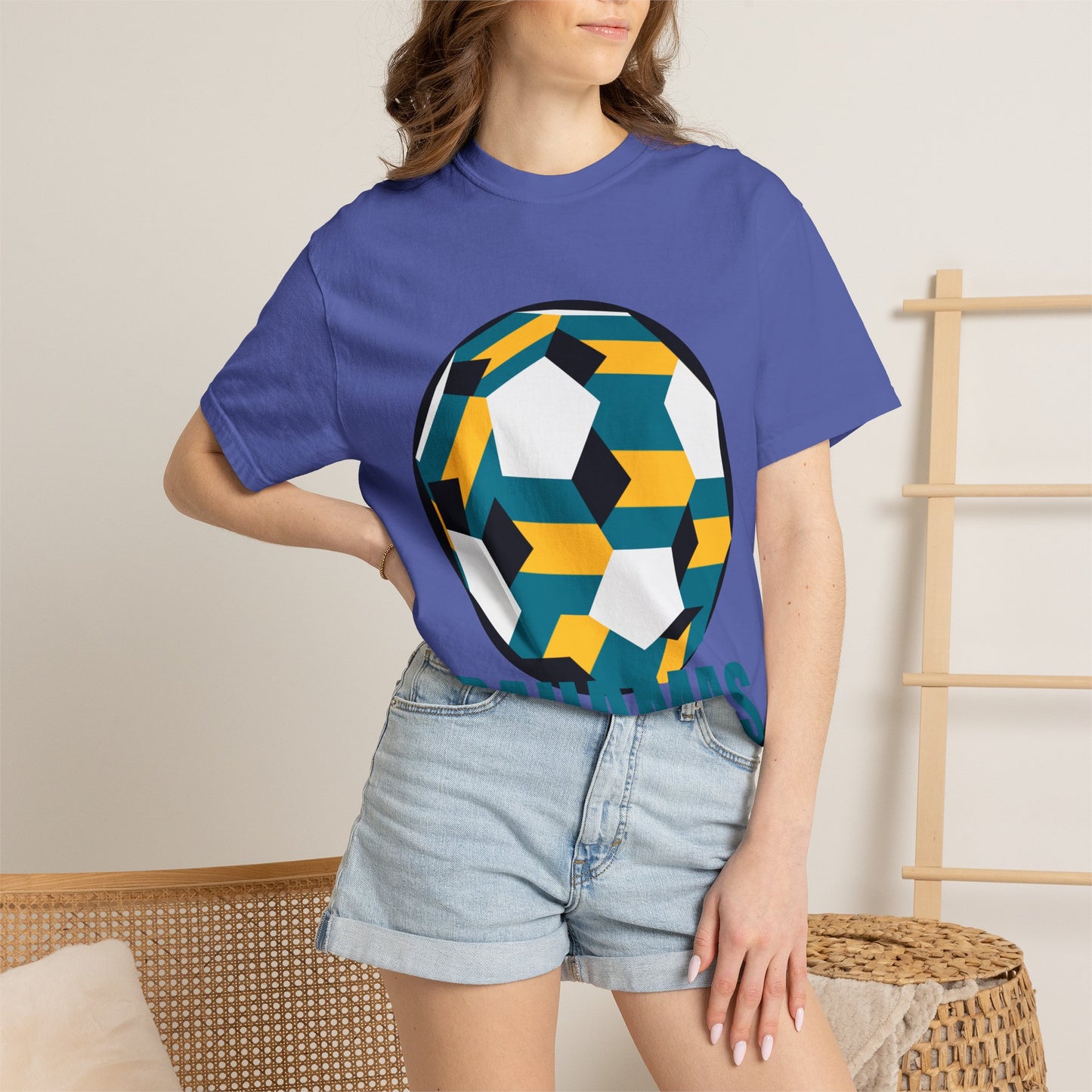 Bahamas Fan Specialty Soccer Ball Design T Shirt